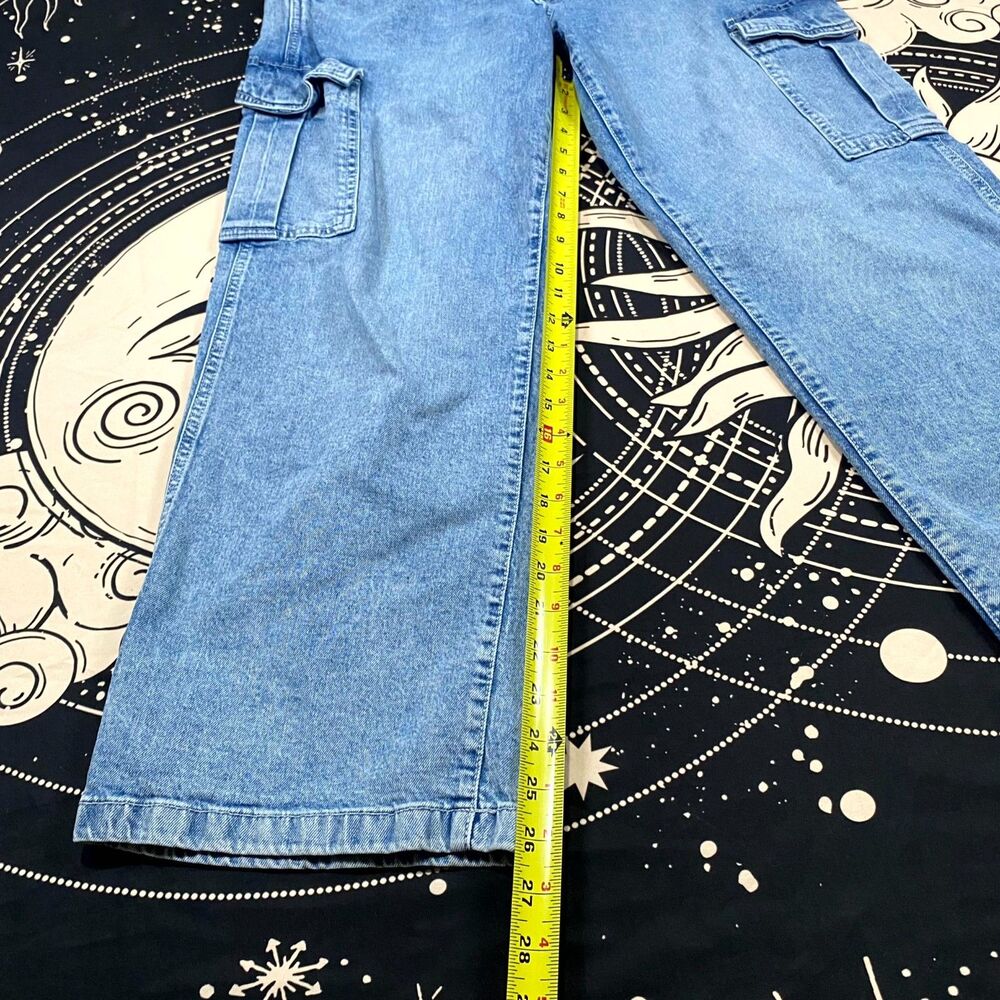VTG Gap Jeans Women's 8P Blue Denim Straight Cargo Loose Mid-Rise Stretch 90's - Picture 5 of 7